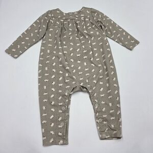 Viverano Organics baby girl floral wrap neck jumpsuit size 3-6 months